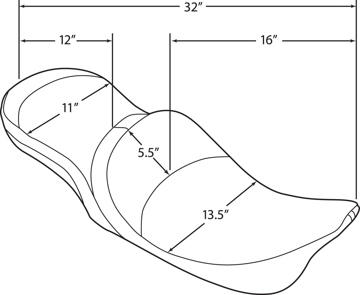 DRAG SPECIALTIES SEATS Low Touring Seat - Vinyl - Pillow - with Backrest Receiver - FL '99-'07 0801-1105