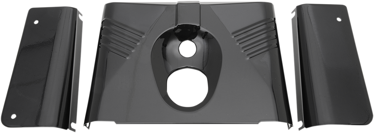 DRAG SPECIALTIES Fork Tins - Gloss Black - Ribbed - '86-'17 FLST - 3-Piece 74156B