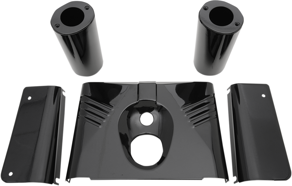 DRAG SPECIALTIES Fork Tins - Gloss Black - Ribbed - '86-'17 FLST - 5-Piece 74157B