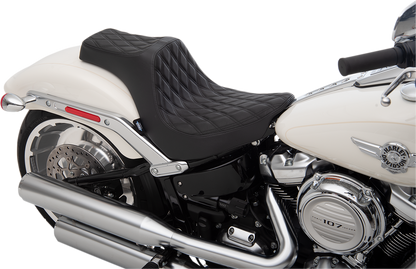 DRAG SPECIALTIES SEATS Predator III Seat - Double Diamond - Black Stitching - FLFB/S '18-'25 0802-1188