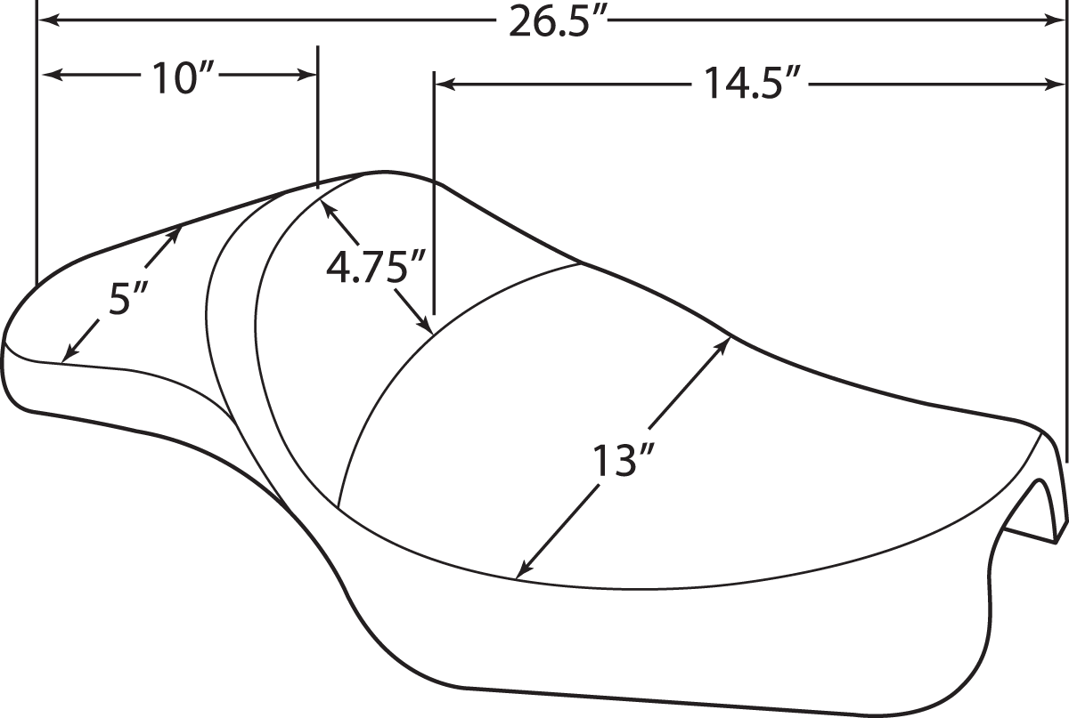 DRAG SPECIALTIES SEATS Extended Predator Seat - Smooth - XL '04-'22 0804-0610