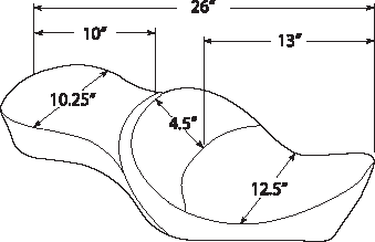 DRAG SPECIALTIES SEATS Low Profile Touring Seat - Mild Stitch - XL '82-'03 0804-0625