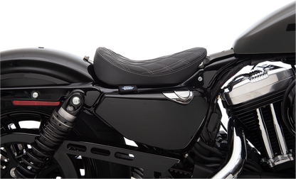 DRAG SPECIALTIES SEATS Bobber Solo Seat - Double Diamond - Silver Stitch - '10-'22 XL 0804-0740