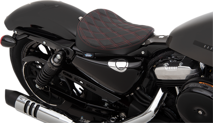 DRAG SPECIALTIES SEATS Bobber Solo Seat - Double Diamond - Red Stitch - '10-'22 XL 0804-0741