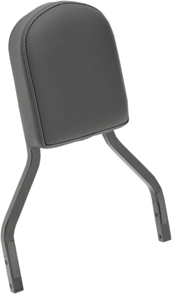 DRAG SPECIALTIES SEATS Sissy Bar Pad - Short - Smooth - Black W/Solar Reflective Leather Top Stitch 0822-0299