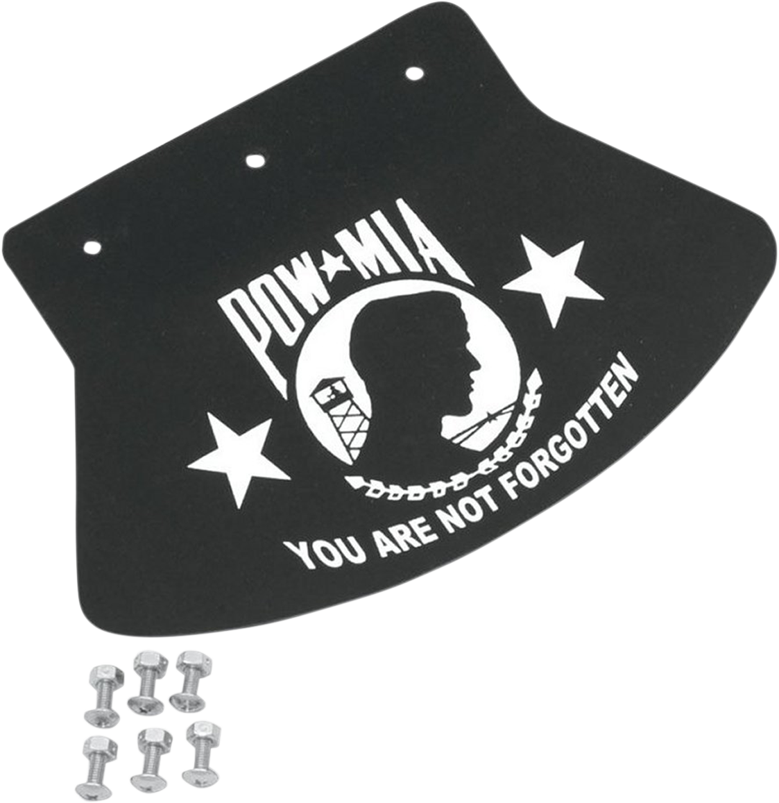 DRAG SPECIALTIES SEATS Mud Flap - POW-MIA - 9-1/2" W x 6-1/2" H 1420-0045