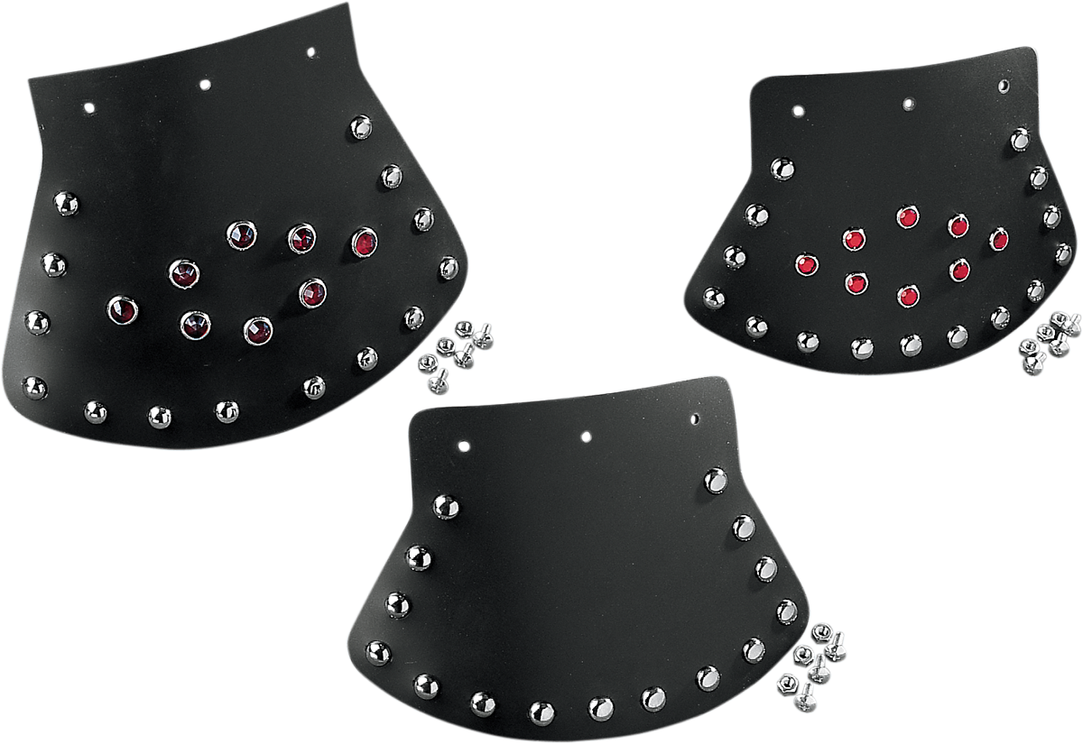 DRAG SPECIALTIES SEATS Mud Flap - Studded with Plain Center - 9-1/2" W x 6-1/2" H DS393703
