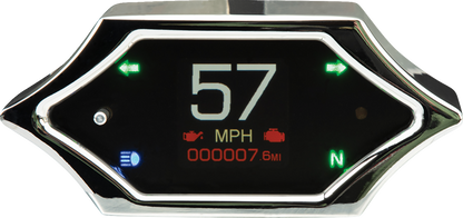 DAKOTA DIGITAL Handle Bar Mount Speedometer - With Signals - Spiked - Chrome MLX-5200