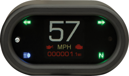 DAKOTA DIGITAL Handle Bar Mount Speedometer - With Signals - Oval - Black MLX-5400-K