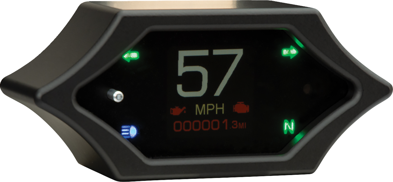 DAKOTA DIGITAL Handle Bar Mount Speedometer - With Signals - Spiked - Black MLX-5200-K