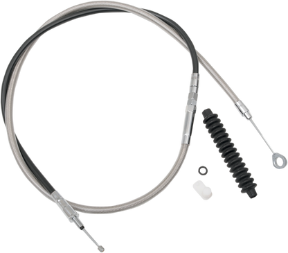 DRAG SPECIALTIES High-Efficiency Braided Stainless Steel Clutch Cable - Standard Full Length 5322405HE