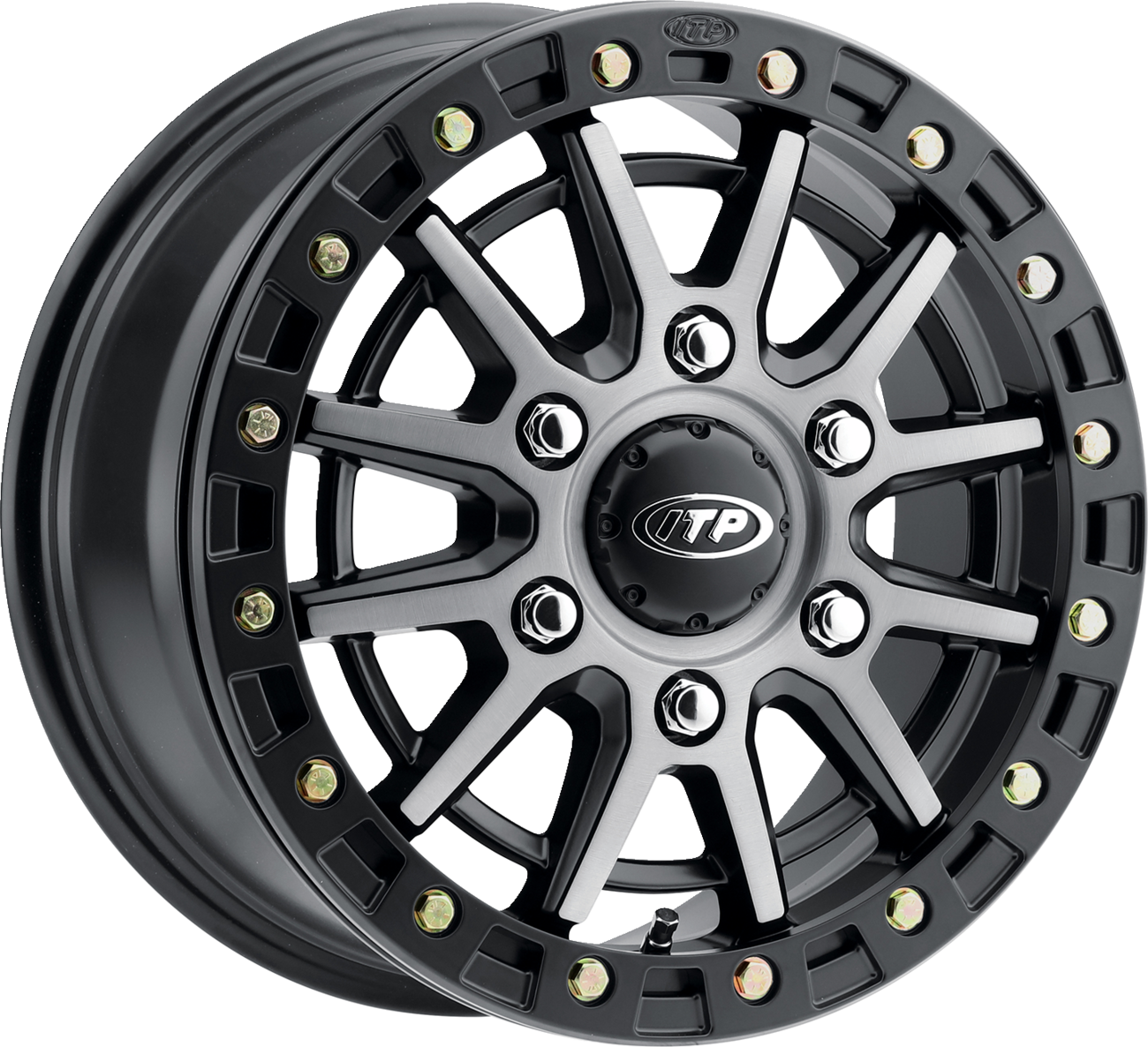 ITP Wheel - SD10 Beadlock - Front/Rear - Brushed Gray w/Black - 16x7 - 6/5.5 - 78.9 mm 1622626720B