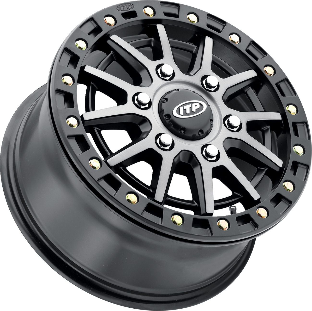 ITP Wheel - SD10 Beadlock - Front/Rear - Brushed Gray w/Black - 16x7 - 6/5.5 - 78.9 mm 1622626720B