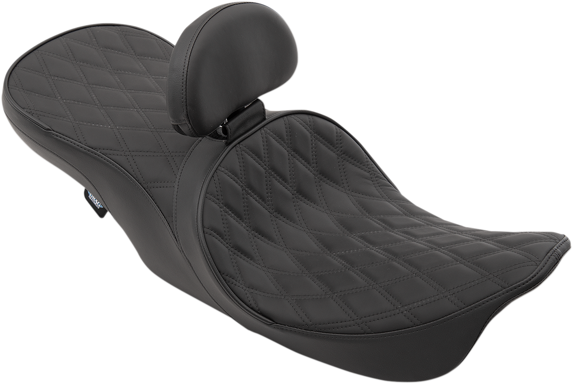 DRAG SPECIALTIES SEATS EZ Glide II Backrest - Small - Solar Reflective Leather - Smooth 0822-0133