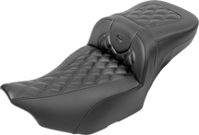 SADDLEMEN Roadsofa™ Extended Reach Seat - without Backrest - Carbon Fiber - Lattice Stitch - FLTR/FLHX '23-'24 823-07-20700