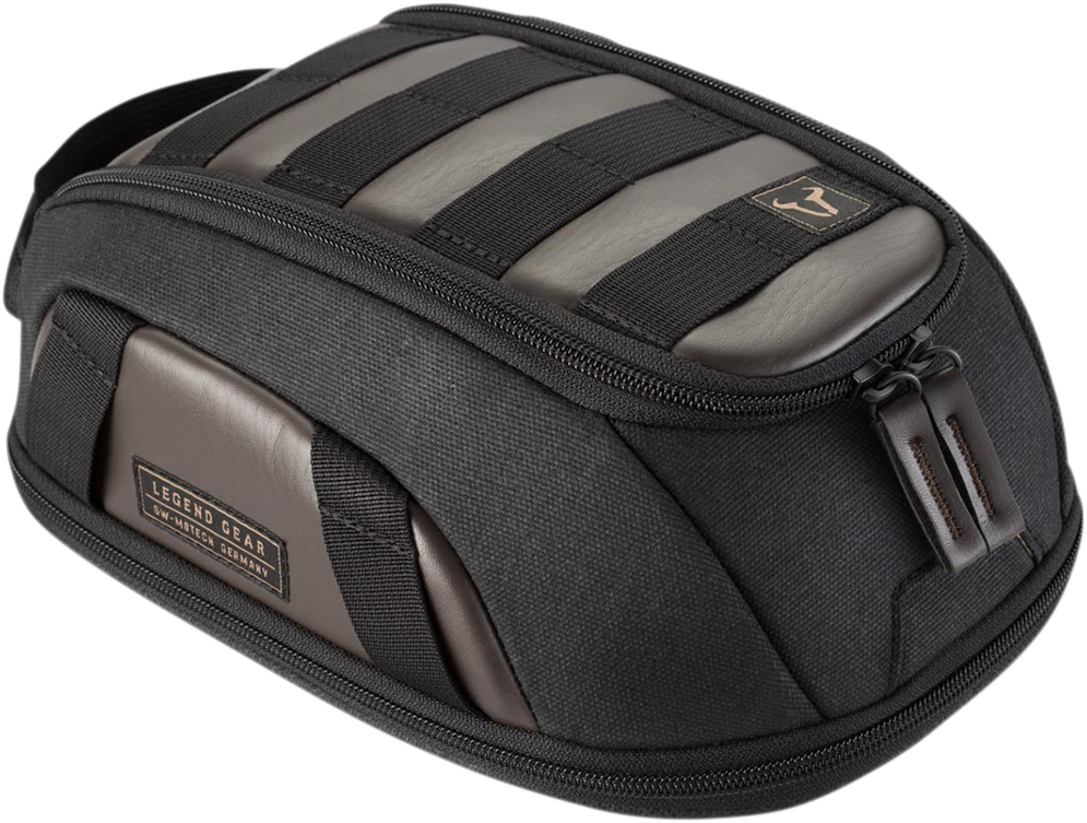 SW-MOTECH Legend Gear Magnetic Tank Bag - LT1 - 3 to 5.5 Liter - Black/Brown BC.TRS.00.401.10000