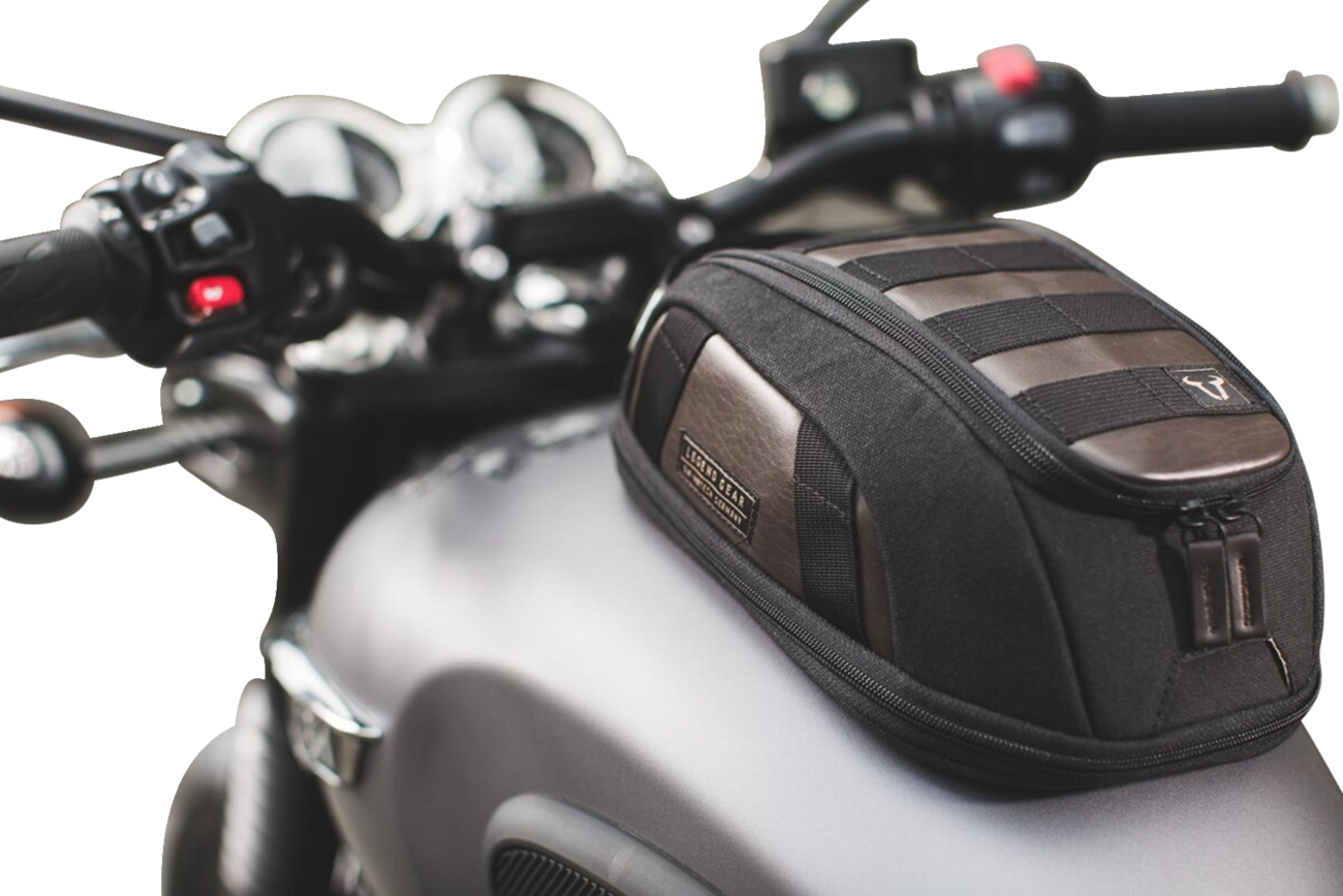 SW-MOTECH Legend Gear Magnetic Tank Bag - LT1 - 3 to 5.5 Liter - Black/Brown BC.TRS.00.401.10000