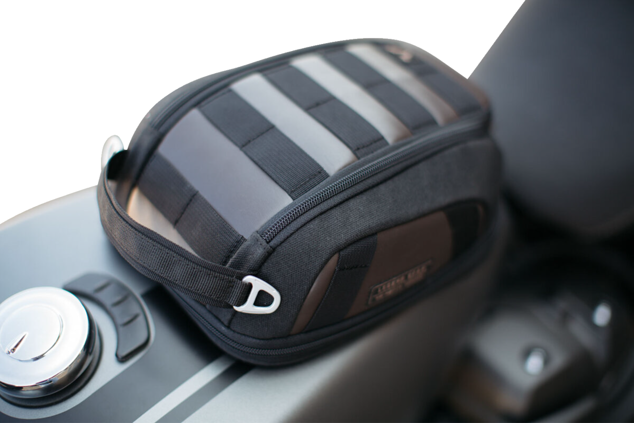SW-MOTECH Legend Gear Magnetic Tank Bag - LT1 - 3 to 5.5 Liter - Black/Brown BC.TRS.00.401.10000