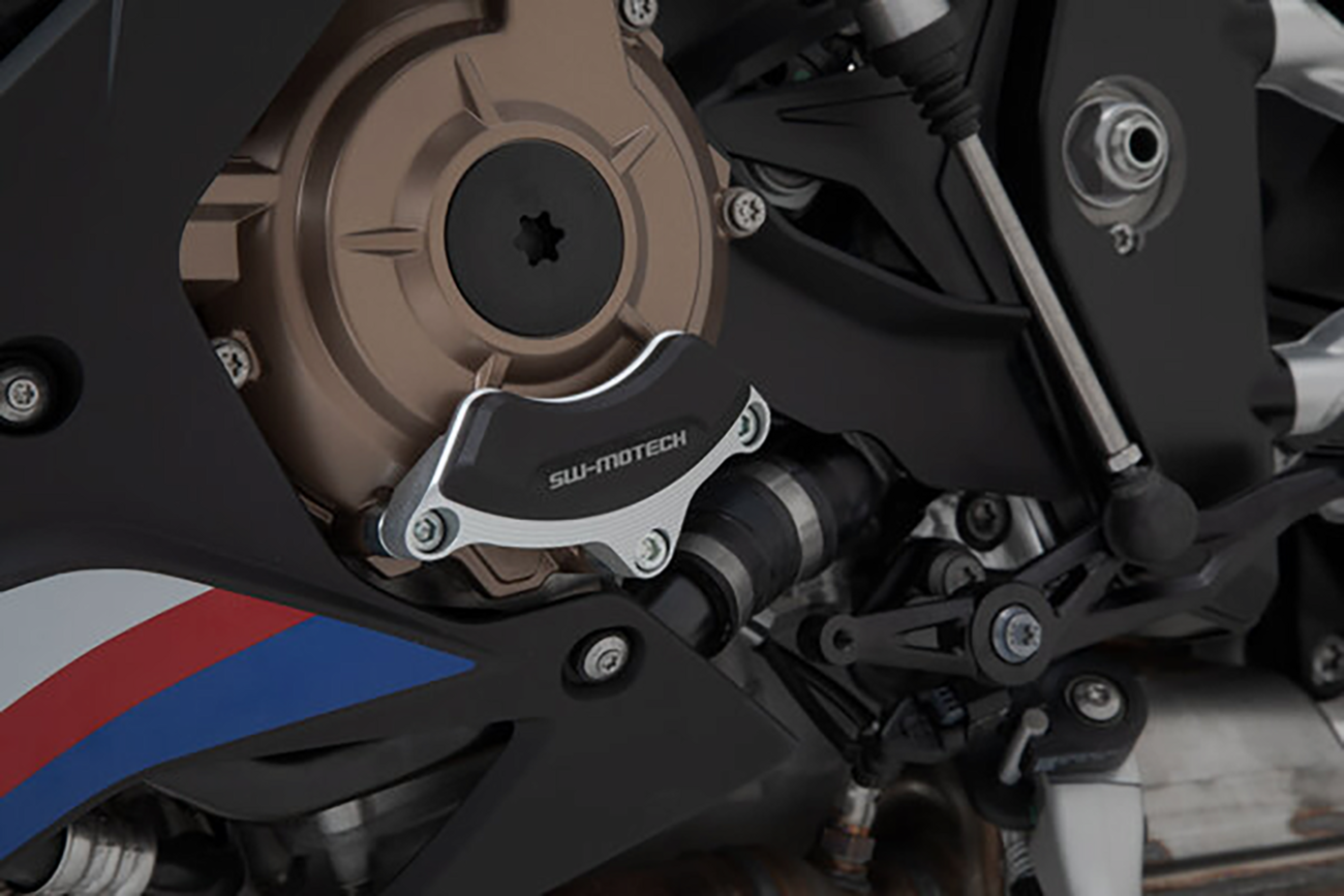 SW-MOTECH Engine Case Protector - Black/Silver - BMW - S1000 R | M1000 RR MSS.07.540.10100