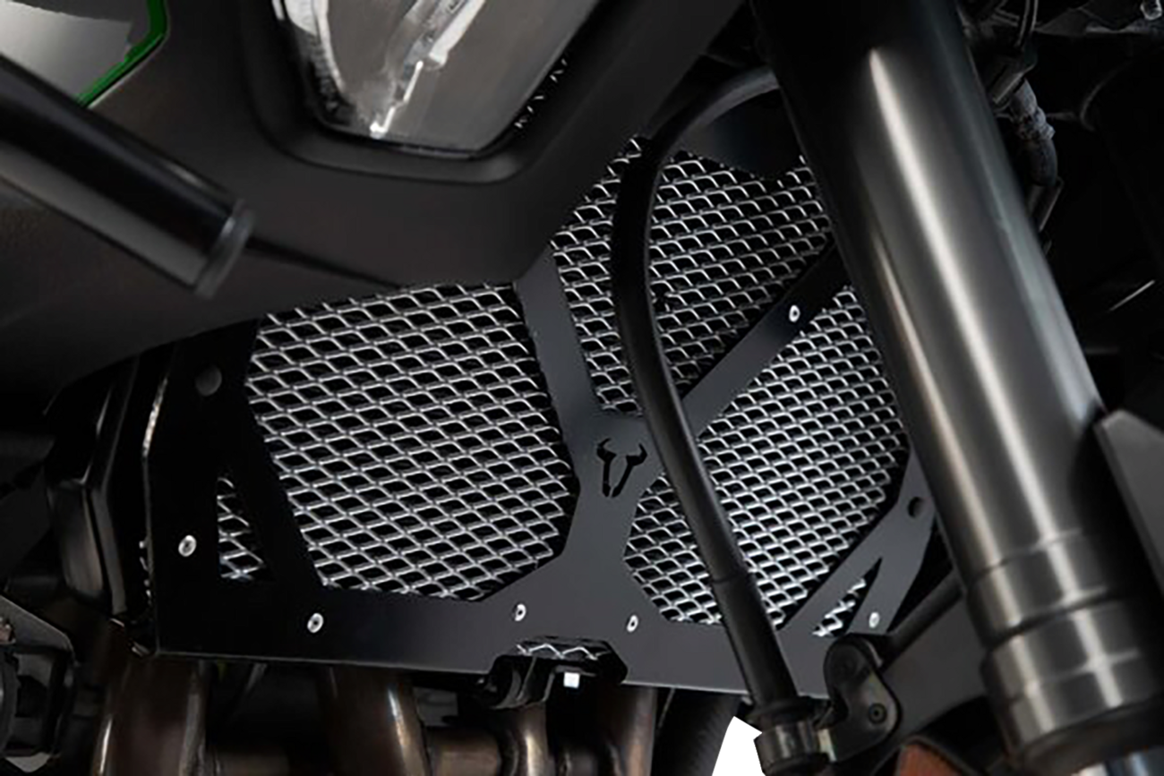SW-MOTECH Radiator Guard - Black/Silver - Kawasaki KLS.08.922.10000