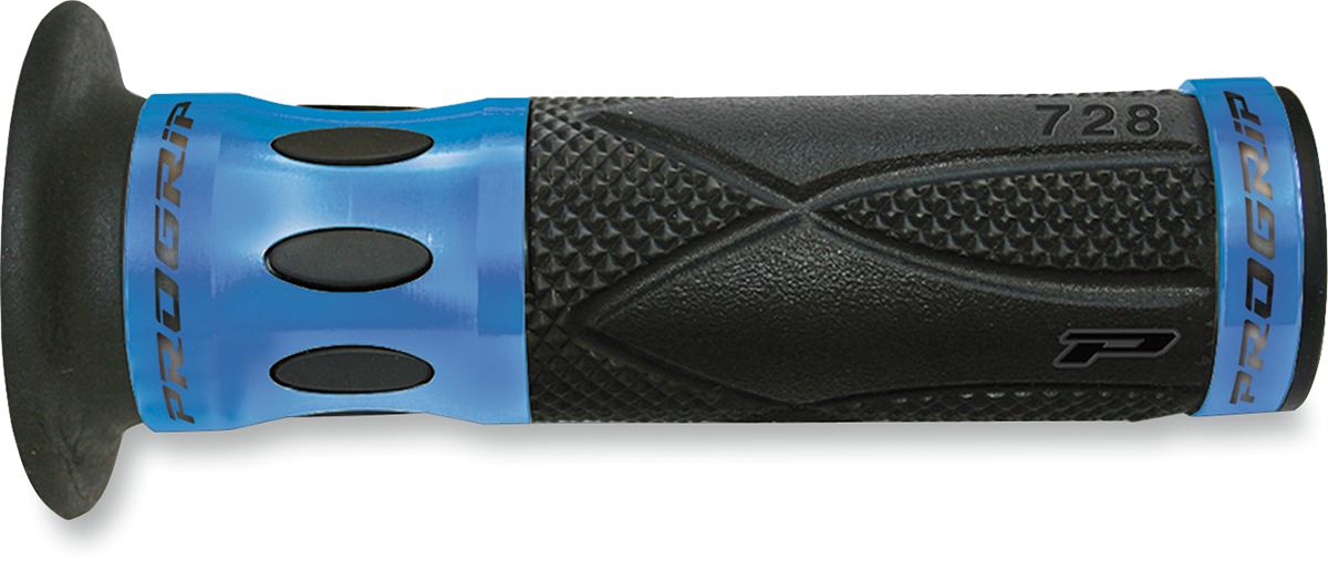 PRO GRIP 728 Superbike Grips - Open Ends - Blue PA0728OECRBL