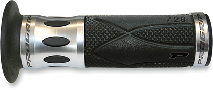 PRO GRIP 728 Superbike Grips - Open Ends - Silver PA0728OECRAG
