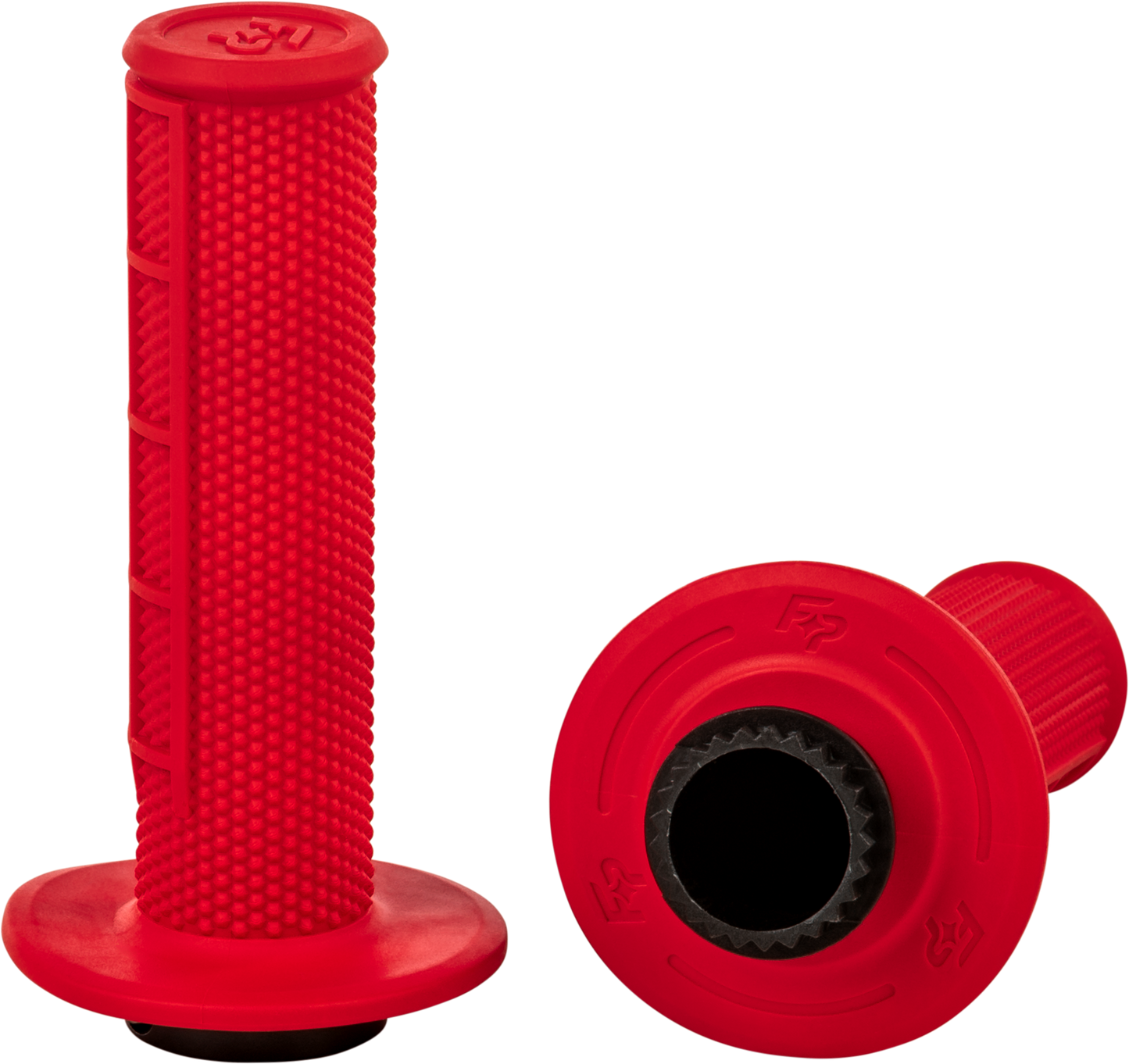 Control Mx Lock On Grips Red Half Waffle