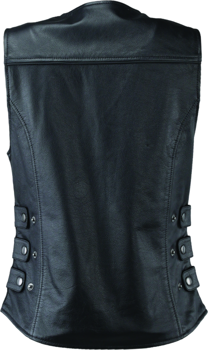 Kuryakyn Leather By River Road Plains Leather Vest Black Womens - Small