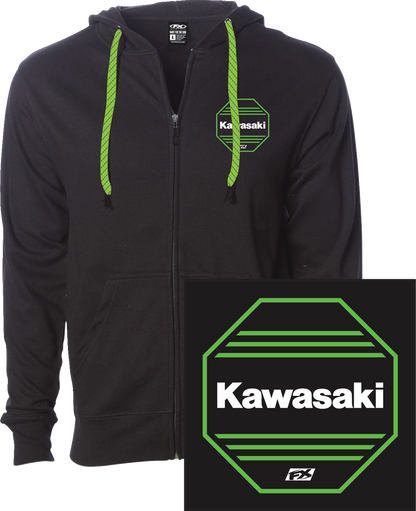 FACTORY EFFEX Kawasaki Octagon Zip-Up Hoodie - Black - Large 28-88154