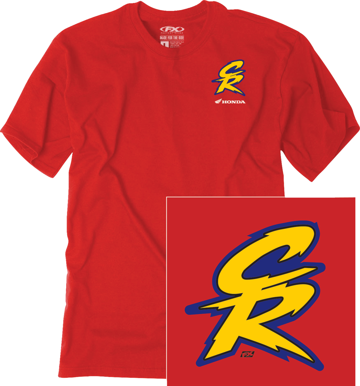 FACTORY EFFEX Honda Retro CR T-Shirt - Red - Large 28-87314