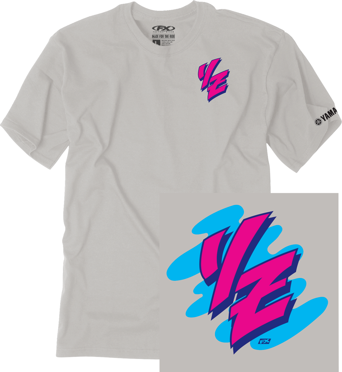 FACTORY EFFEX Yamaha Retro YZ T-Shirt - Light Gray - 2XL 28-87218