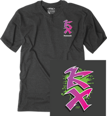 FACTORY EFFEX Kawasaki Retro KX T-Shirt - Heather Charcoal - 2XL 28-87118