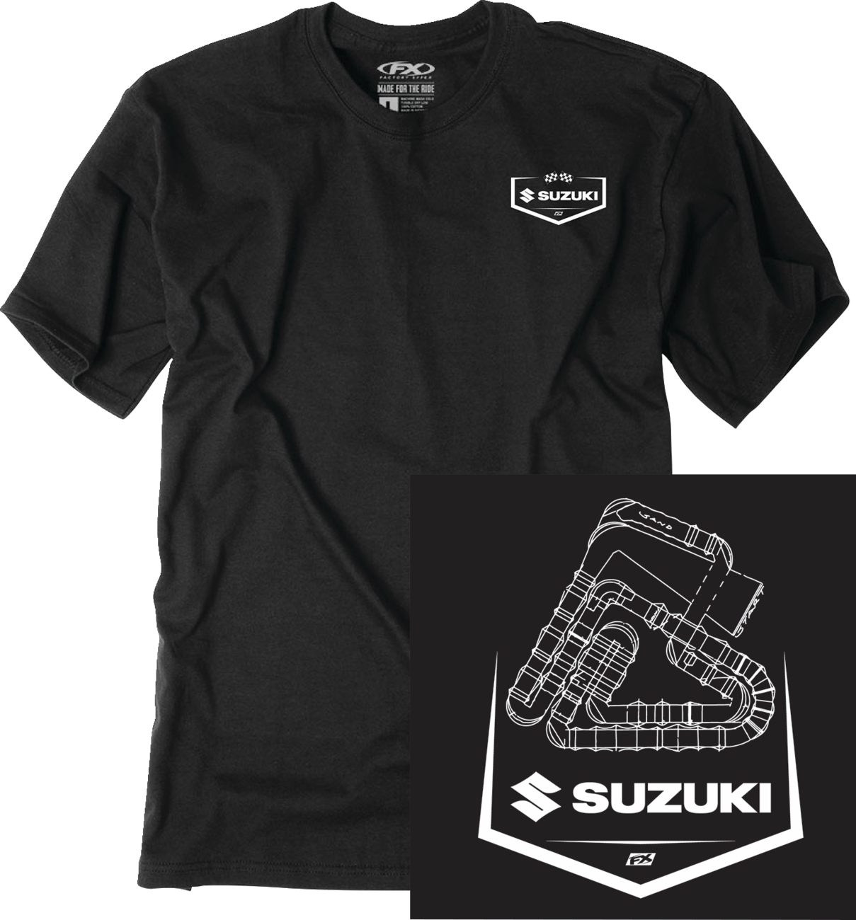 FACTORY EFFEX Suzuki Track T-Shirt - Black - XL 28-87406