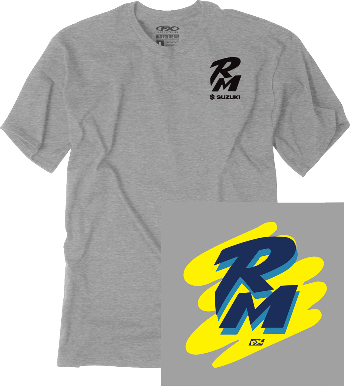 FACTORY EFFEX Suzuki Retro RM T-Shirt - Heather Gray - 2XL 28-87418