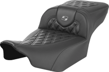 SADDLEMEN Roadsofa™ Extended Reach Seat - without Backrest - Lattice Stitch - Dark Gray Stitch - FL/FX '23-'24 823-07-20702
