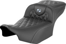 SADDLEMEN Roadsofa™ Extended Reach Seat - without Backrest - Lattice Stitch - Silver Stitch - FL/FX '23-'24 823-07-20705