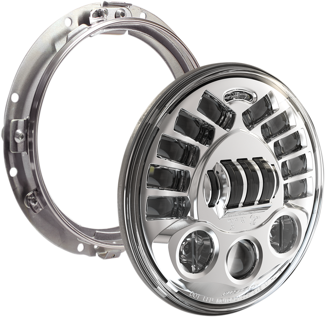 J.W. SPEAKER Adaptive 2 LED Headlight - 7" with Mount - Chrome 0555061