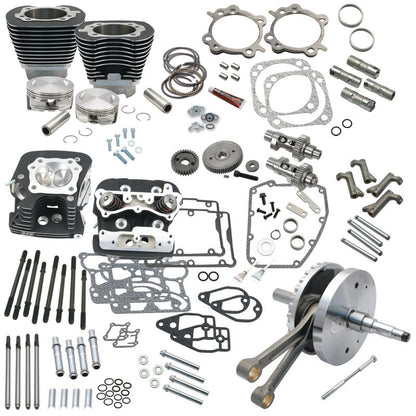 S&S Cycle 07-17 BT 124in Hot Set Up Kit - Wrinkle Black