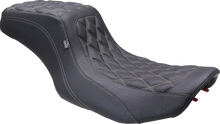 MUSTANG One Piece 2-Up Squareback Seat - Double Diamond - Gunmetal Stitch - FLH/FLT '23-'25 88415GM