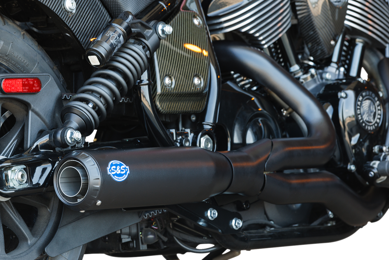 S&S CYCLE 2-into-1 Qualifier Exhaust System - Guardian Black - Race Only - Indian Chief 550-1118