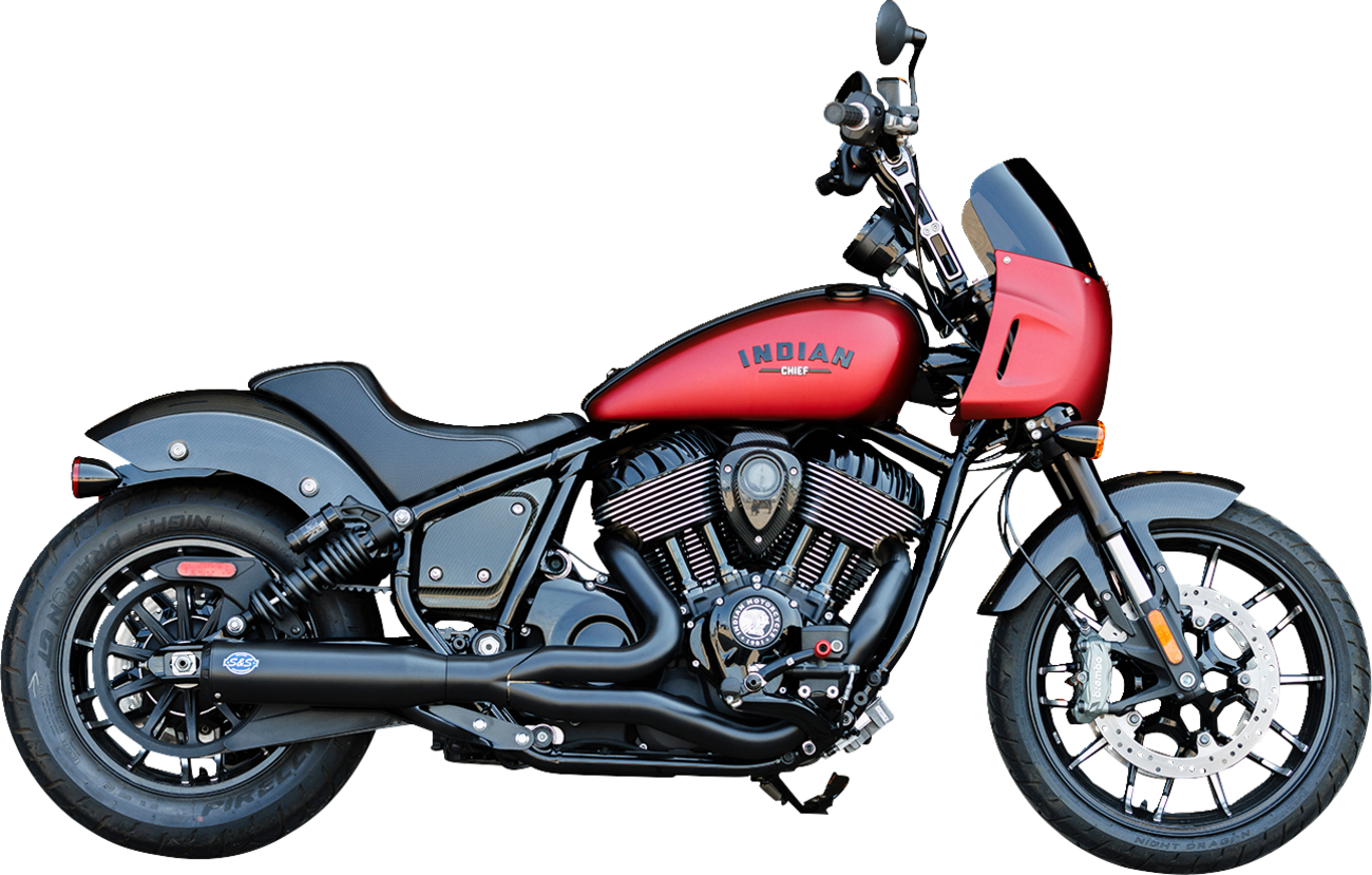 S&S CYCLE 2-into-1 Qualifier Exhaust System - Guardian Black - 49-State - Indian Chief 550-1116