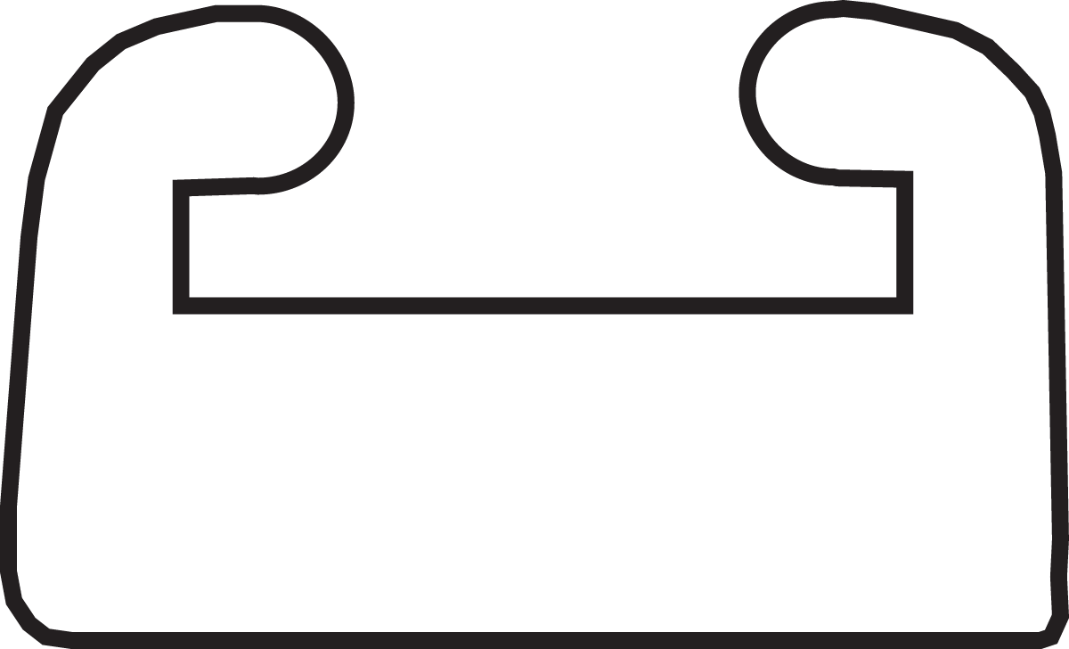 GARLAND Black Replacement Slide - UHMW - Profile 24 - Length 64.00" - Polaris 24-6400-1-01-01