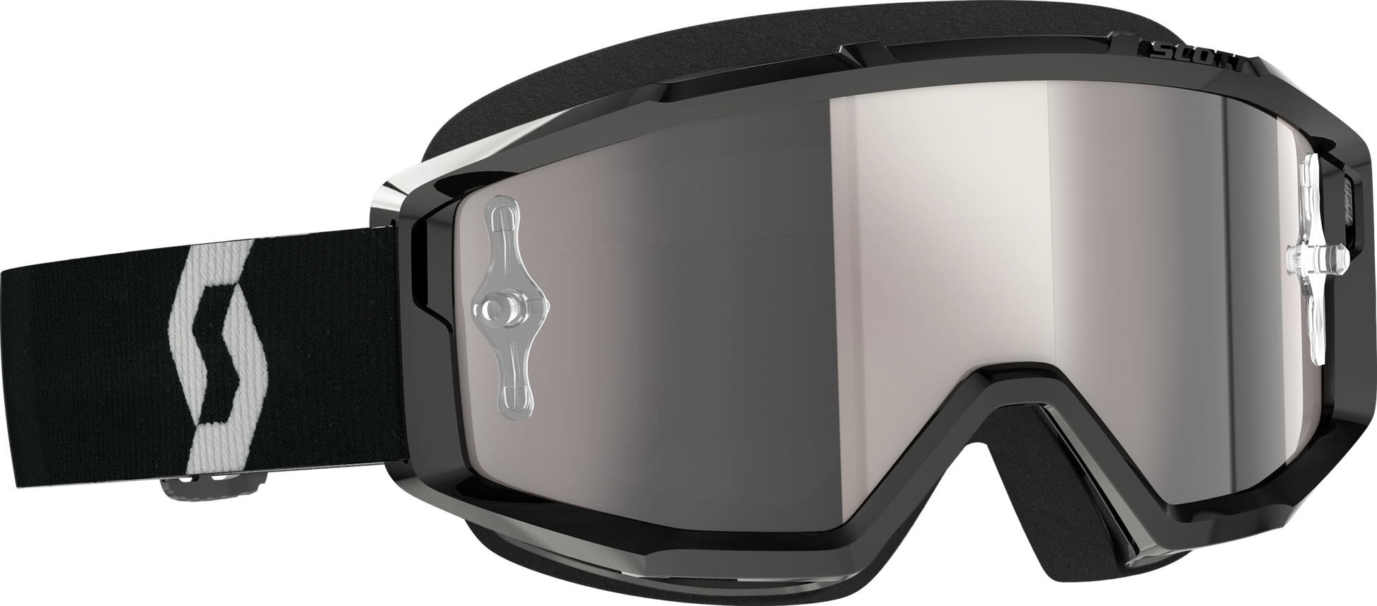 Primal Goggle Black/White Silver Chrome Works