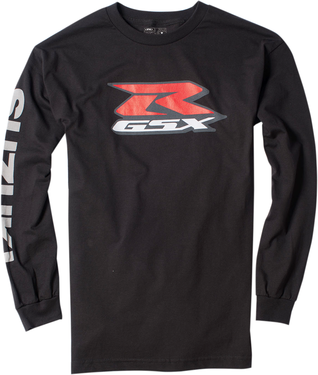 FACTORY EFFEX Suzuki GSX-R Long-Sleeve T-Shirt - Black - Large 17-87414