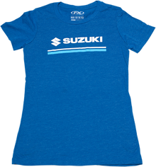 FACTORY EFFEX Women's Suzuki Stripes T-Shirt - Heather Royal Blue - Small 22-87430