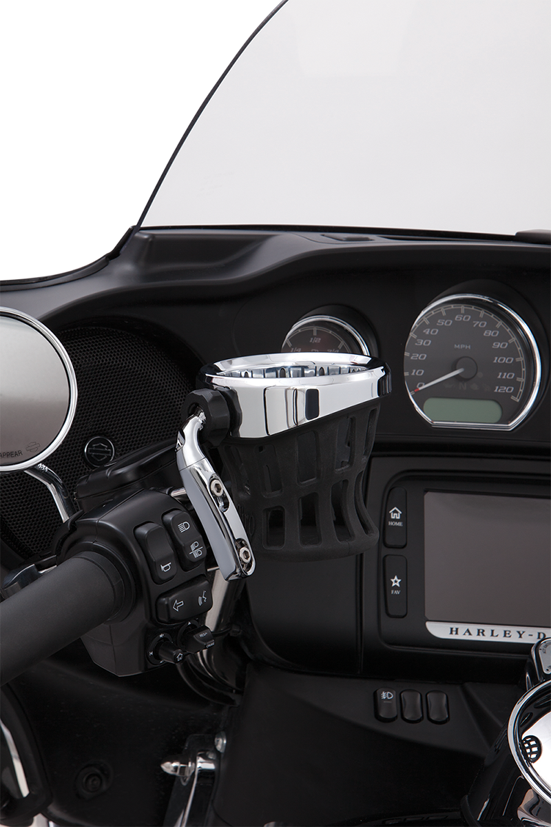 CIRO Drink Holder - 7/8"-1" Handlebar Mount - Chrome/Chrome Clamp 50412