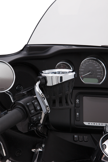 CIRO Drink Holder - 7/8"-1" Handlebar Mount - Chrome/Chrome Clamp 50412