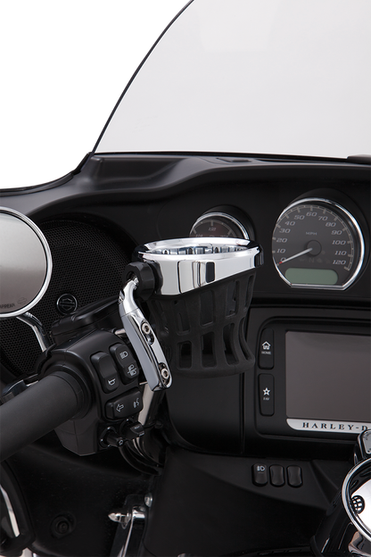 CIRO Drink Holder - 7/8"-1" Handlebar Mount - Chrome/Chrome Clamp 50412