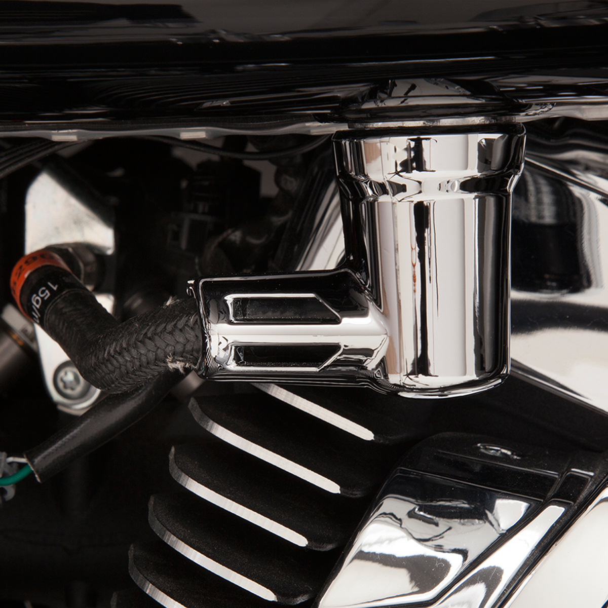 CIRO Fuel Line Fitting Cover - Chrome - Twin Cam/Sportster 73000