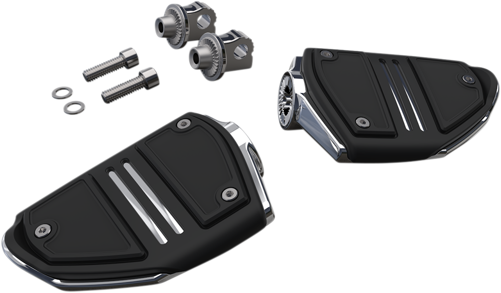 CIRO Twin Rail Foot Pegs - With Mount - Chrome 61405